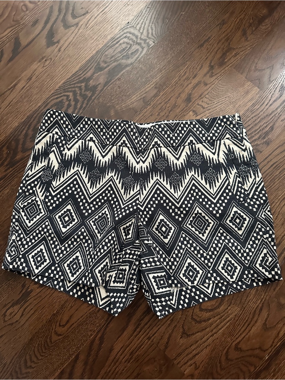 J. Crew Black & White Geometric Shorts